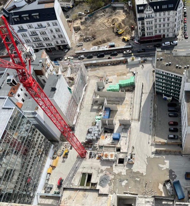 Baulogistik auf Baustelle